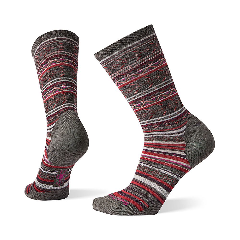 The North Face Socks Womens Australia - The North Face Smartwool Ethno Graphic Crew Taupe (PCS-20958